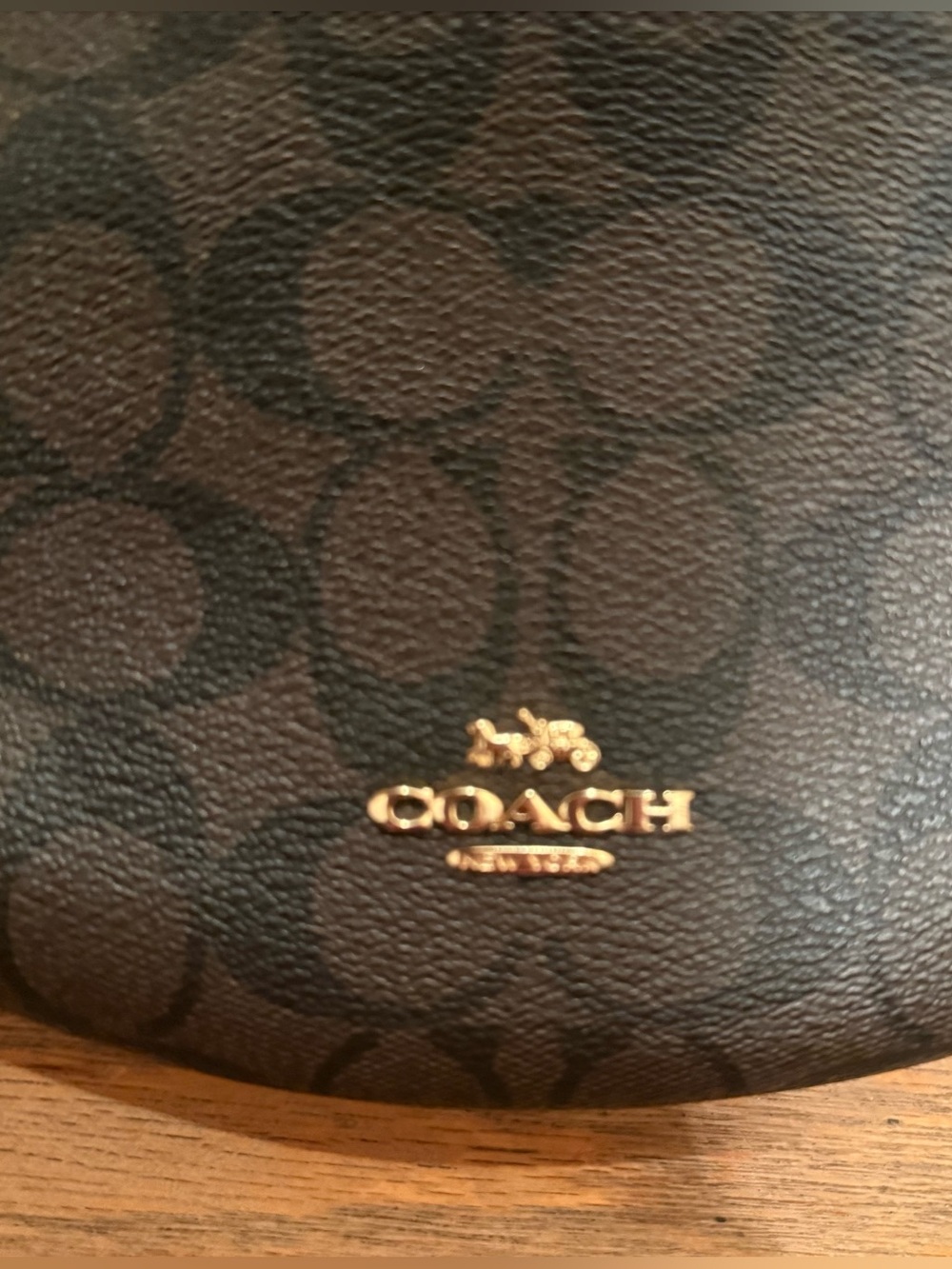 Coach Signature Chocolate Brown Mini Hobo Shoulder Bag Gold Hardware 8” - Picture 3 of 7